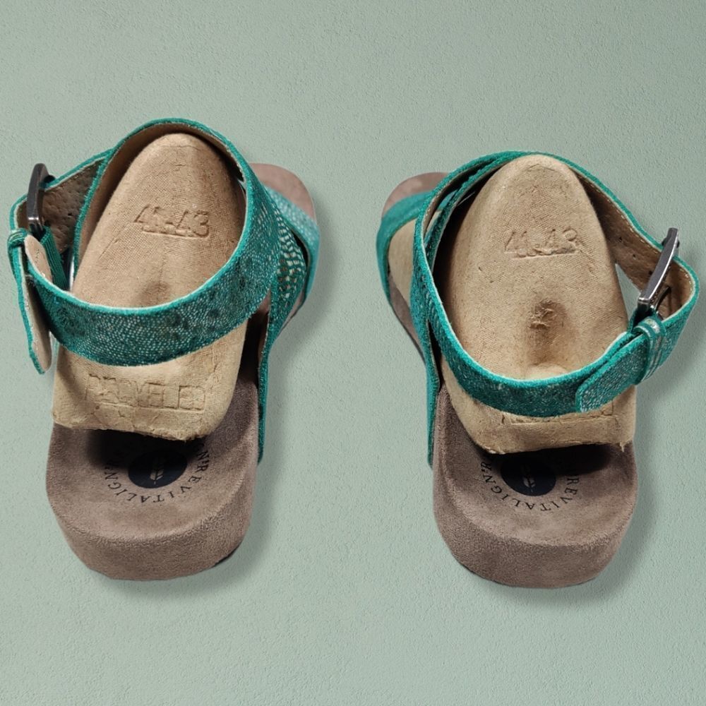 REVITALIGN JADE LEATHER ANKLE WRAP SANDALS - Picture 4 of 7